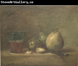 Jean Baptiste Simeon Chardin Pears Walnuts and a Glass of Wine (mk05)